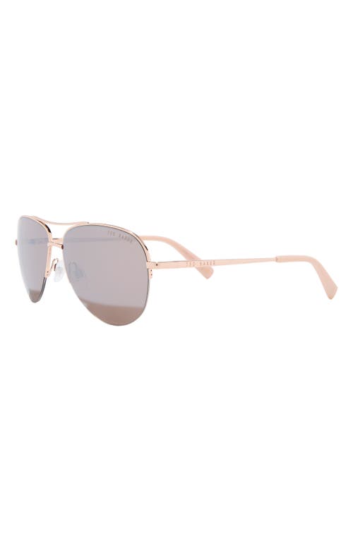 Ted Baker 57mm Gradient Half Rim Aviator Sunglasses In Gold