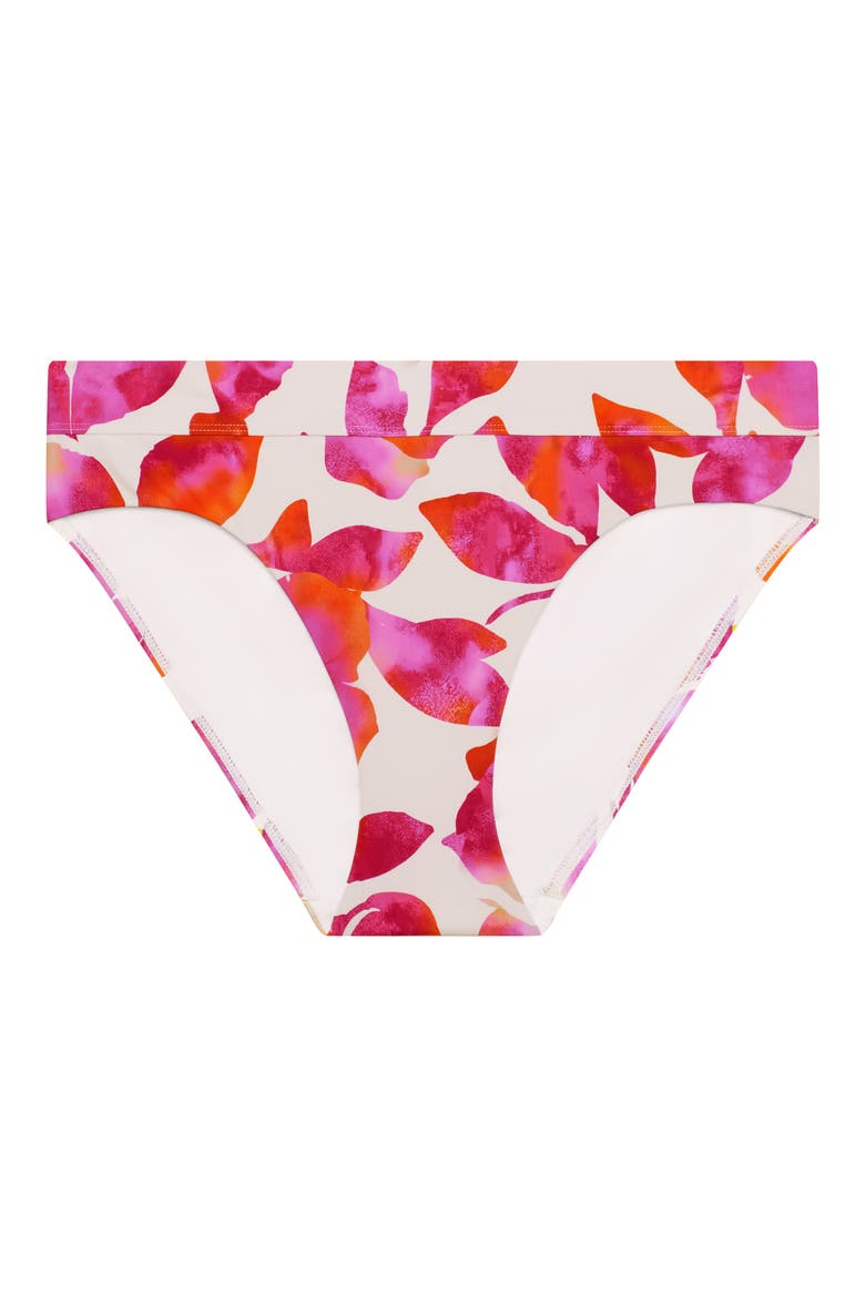 Classic Band Hipster Bikini Bottoms, Alternate, color, WHITE/ PINK MULTI