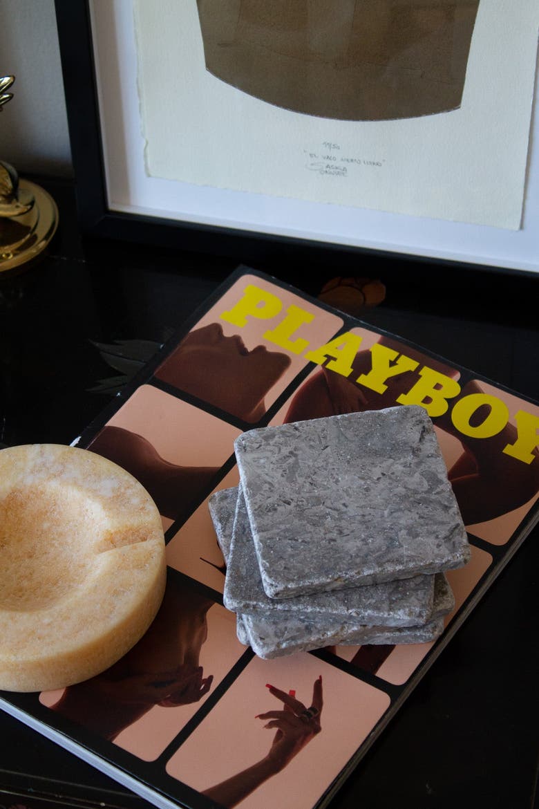 Marble Coaster Set, Alternate, color, Fossil
