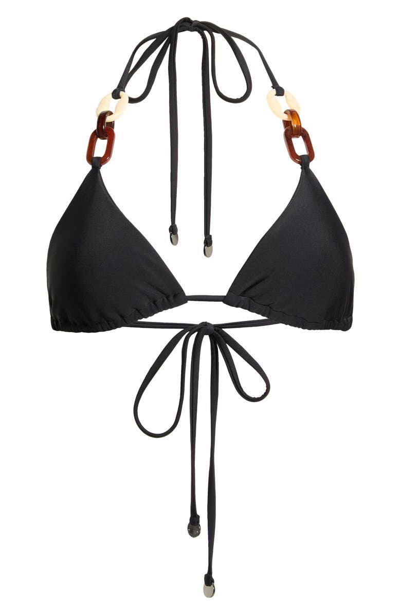 Ramy Brook Nancy Triangle Bikini Top, Alternate, color, Black