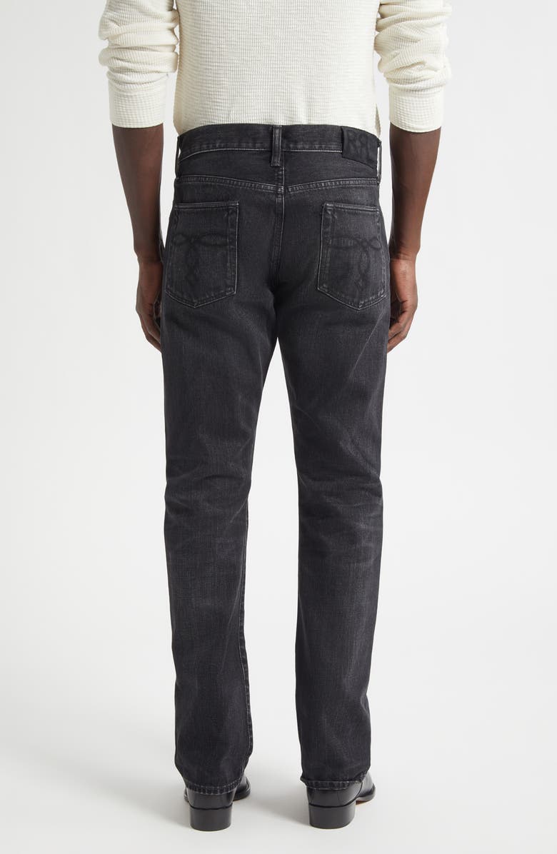 Double RL Slim Fit Selvedge Bootcut Jeans, Alternate, color, Distressed Black