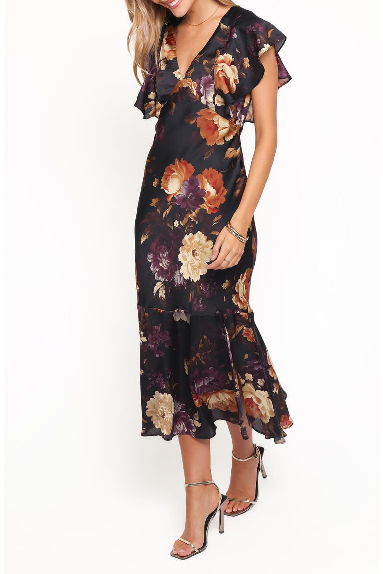 Evonne Floral Print Midi Dress, Alternate, color, NIGHTFALL FLORAL