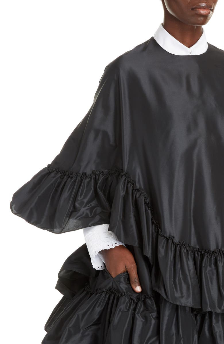 Simone Rocha Tiered Ruffle Taffeta Top, Alternate, color,