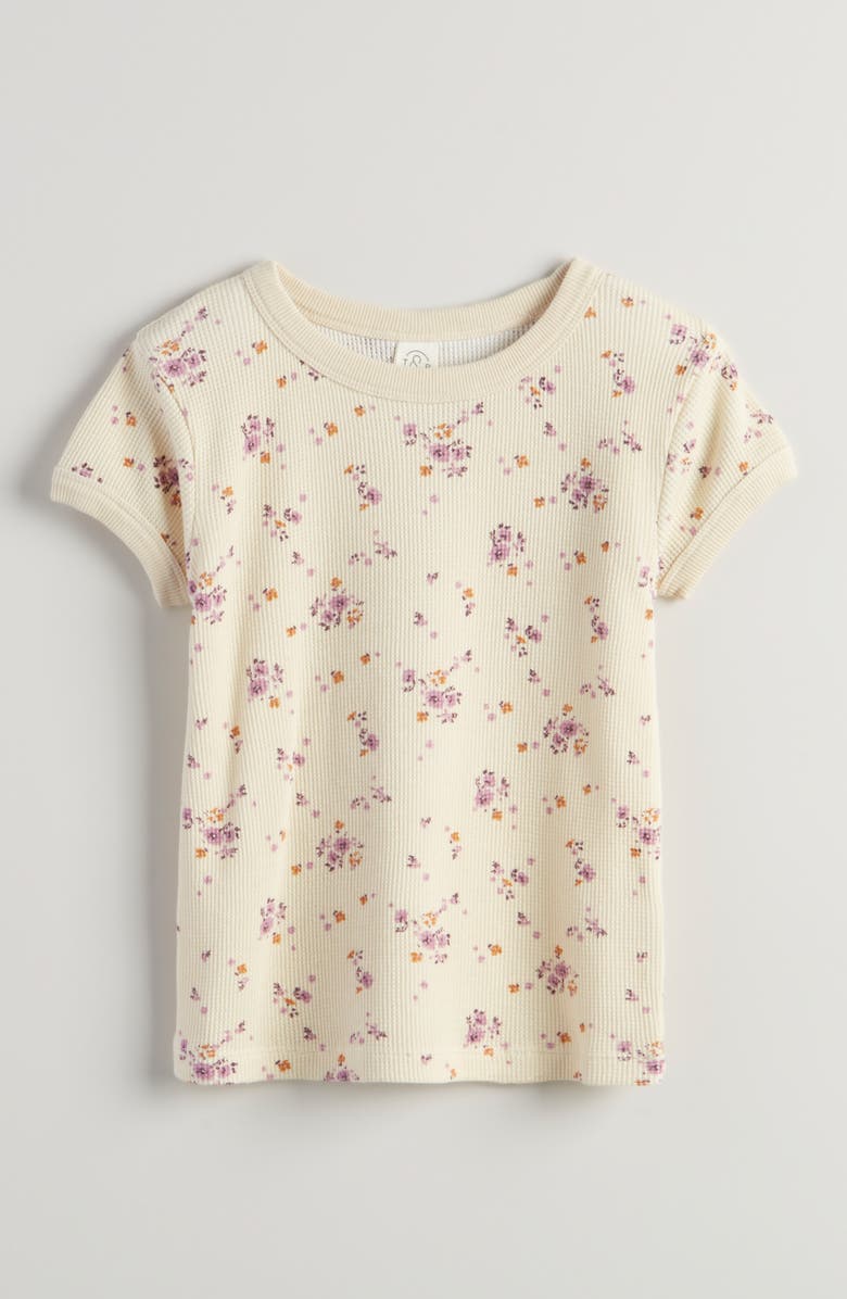 Treasure & Bond Kids' Waffle Thermal T-Shirt, Main, color, Beige Angora Kacy Floral