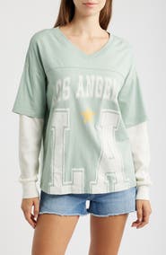 Vinyl Icons LA Graphic 2-Piece Look T-Shirt