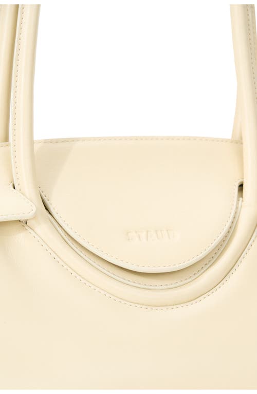 Staud Maude Fold-over Flap Leather Shoulder Bag In Cream