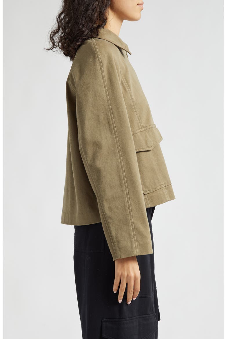 Raglan Sleeve Cotton Blend Work Jacket, Alternate, color, OIL GREEN
