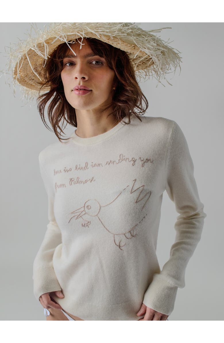 Lingua Franca Bird From Patmos Crewneck, Main, color, 