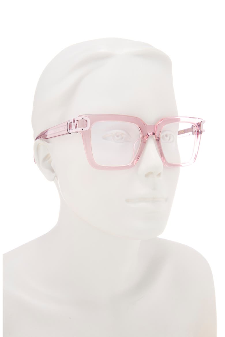 51mm Square Optical Glasses, Alternate, color, ROSE ROSE TRANSPARENT