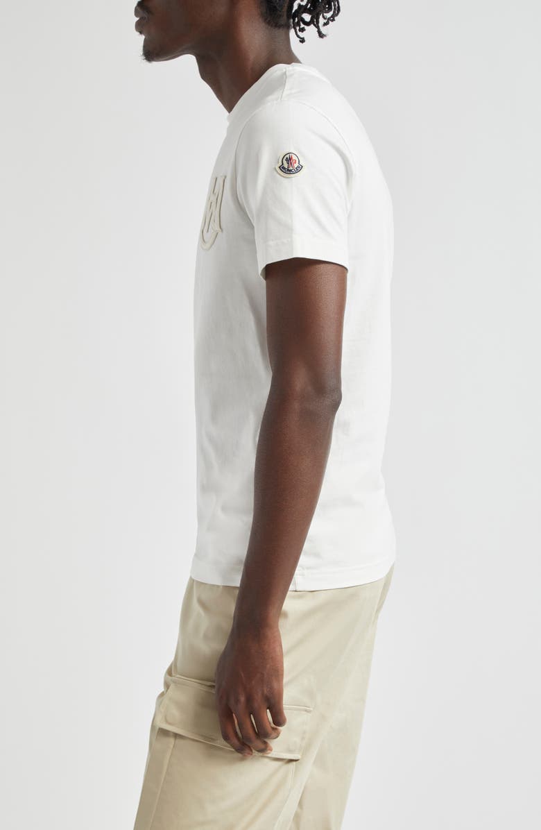 Moncler Monogram Logo Cotton T-Shirt, Alternate, color, White