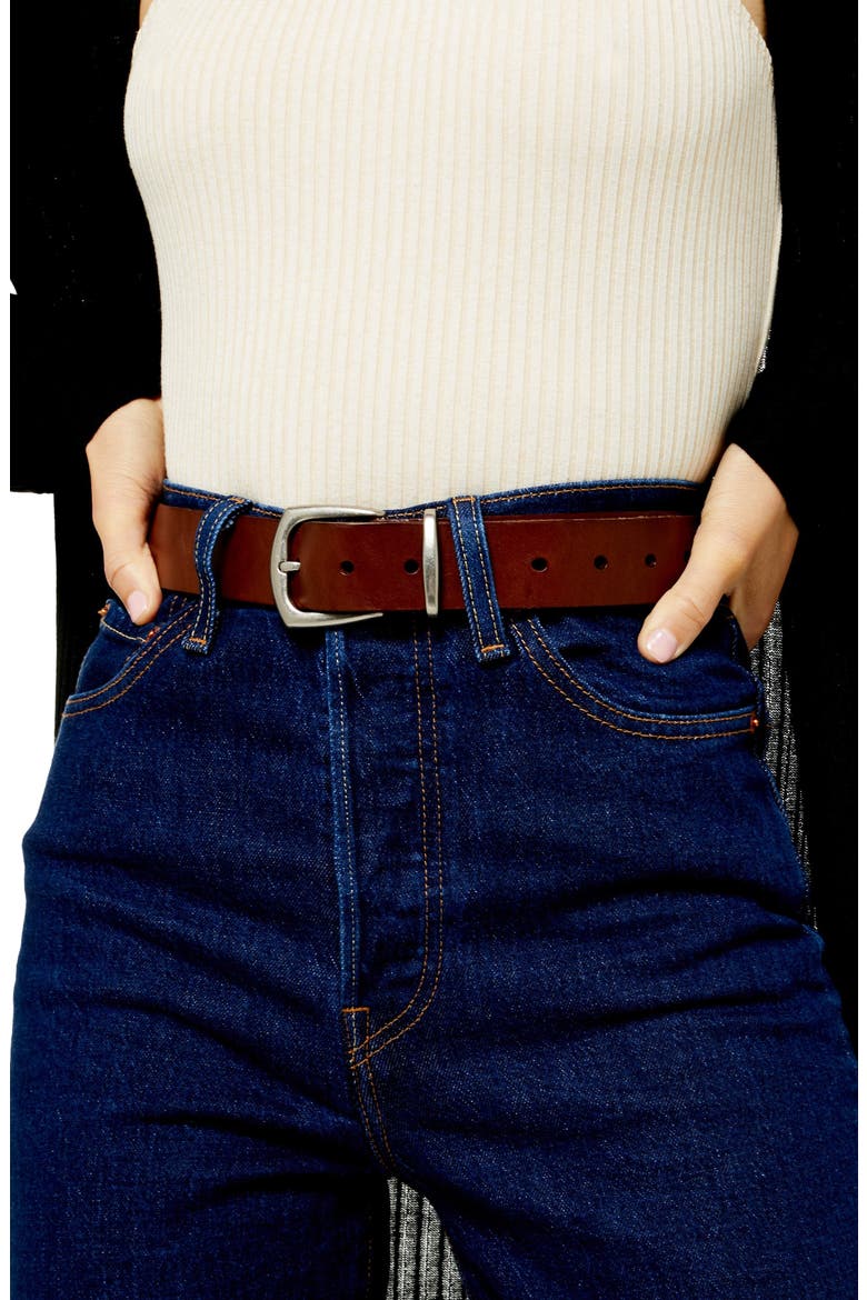Everyday Leather Belt, Alternate, color, BROWN