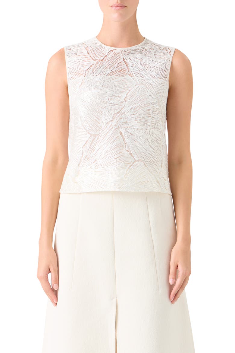 Sea Fan Lace Top, Main, color, ECRU