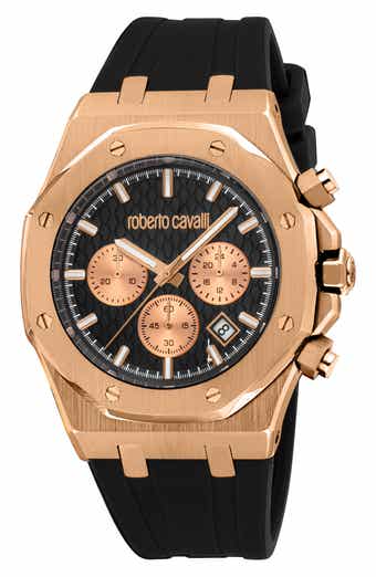 Ottago Octagonal Silicone Strap Watch, 42mm