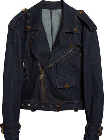 【2plan】Riet biker denim jacket Zimmermann Denim Biker Jacket | Nordstrom