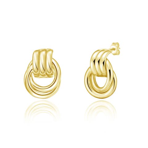 Gold Doorknocker Stud Earring