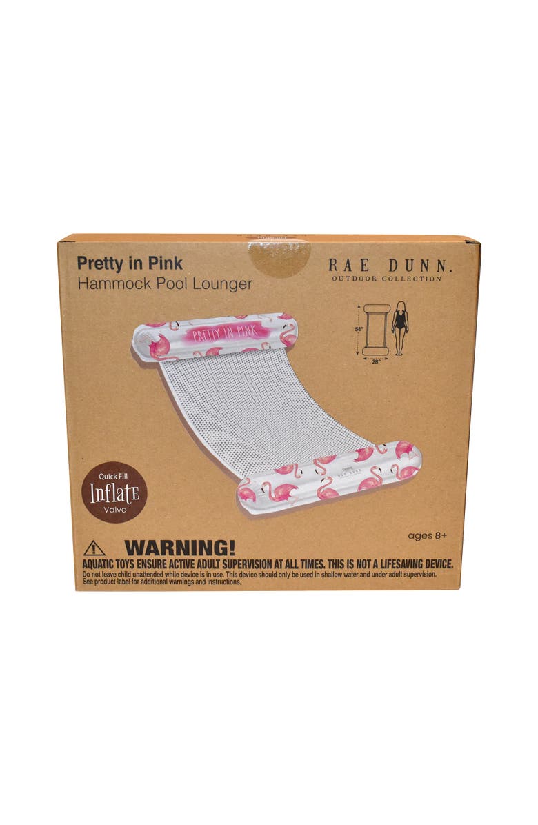 Rae Dunn Pretty In Pink Hammock Pool Lounger Flamingo, Alternate, color, Multicolored
