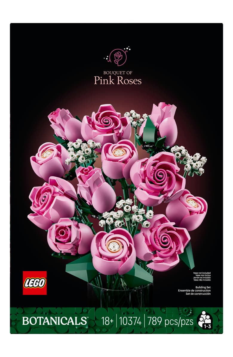 LEGO 18+ Botanicals Bouquet of Pink Roses - 10374, Main, color, Pink Multi