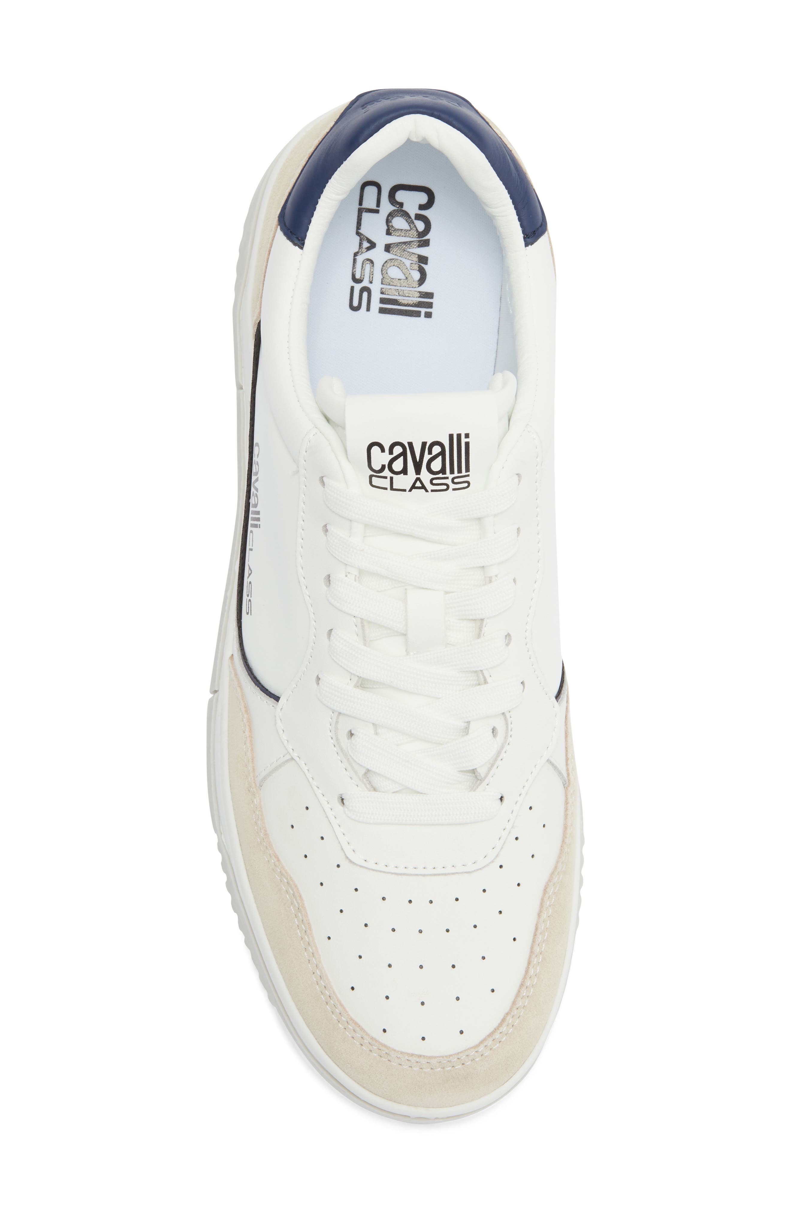 Roberto Cavalli Hip Sneaker, Alternate, color, White/ Off White/ Navy