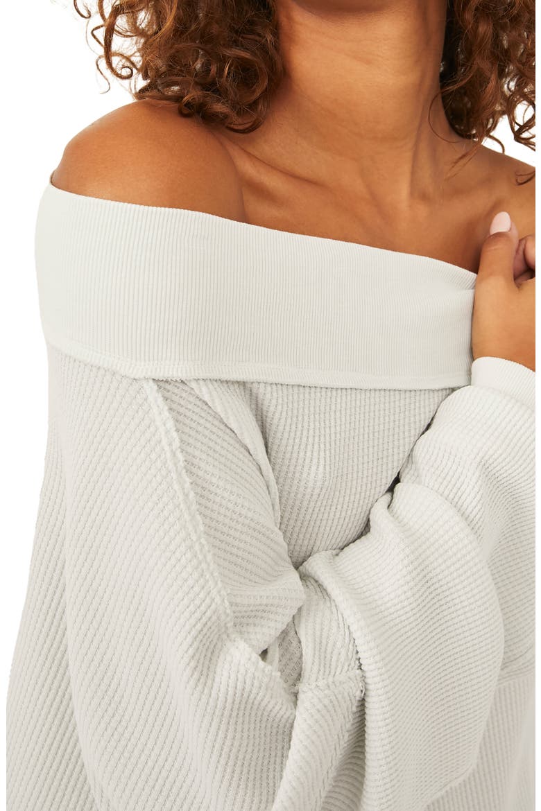 We the Free Close To You Off the Shoulder Pullover, Alternate, color, HEATHER GREY