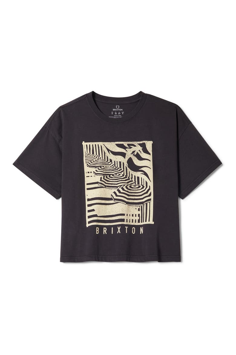 Poolside Boxy Cotton Graphic T-Shirt, Alternate, color, WASHED BLACK