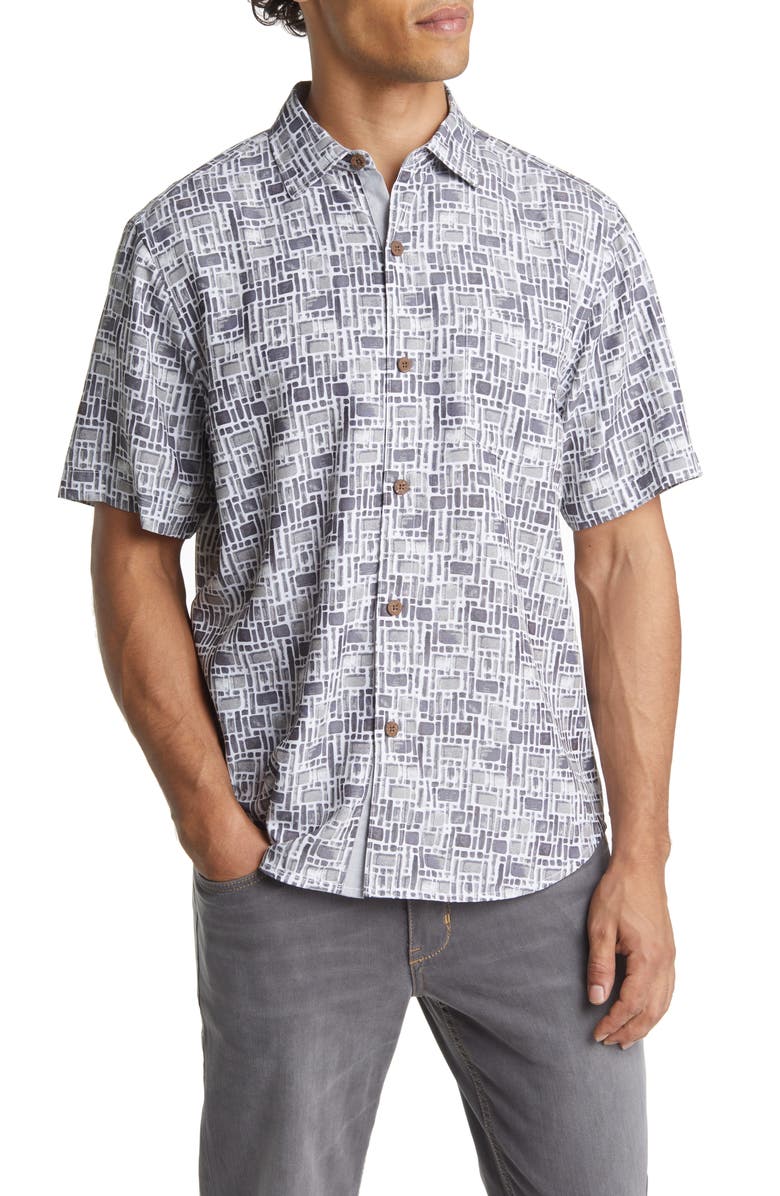 Tommy Bahama Men's Coconut Point Pebble Tiles Short Sleeve Button-Up Shirt, Main, color,