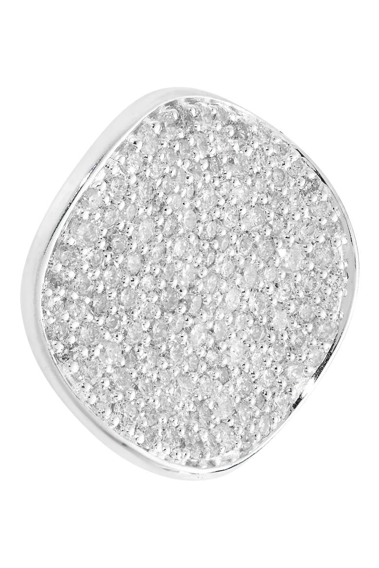 Stardust Flower Diamond Disc Earrings, Alternate, color, SILVER