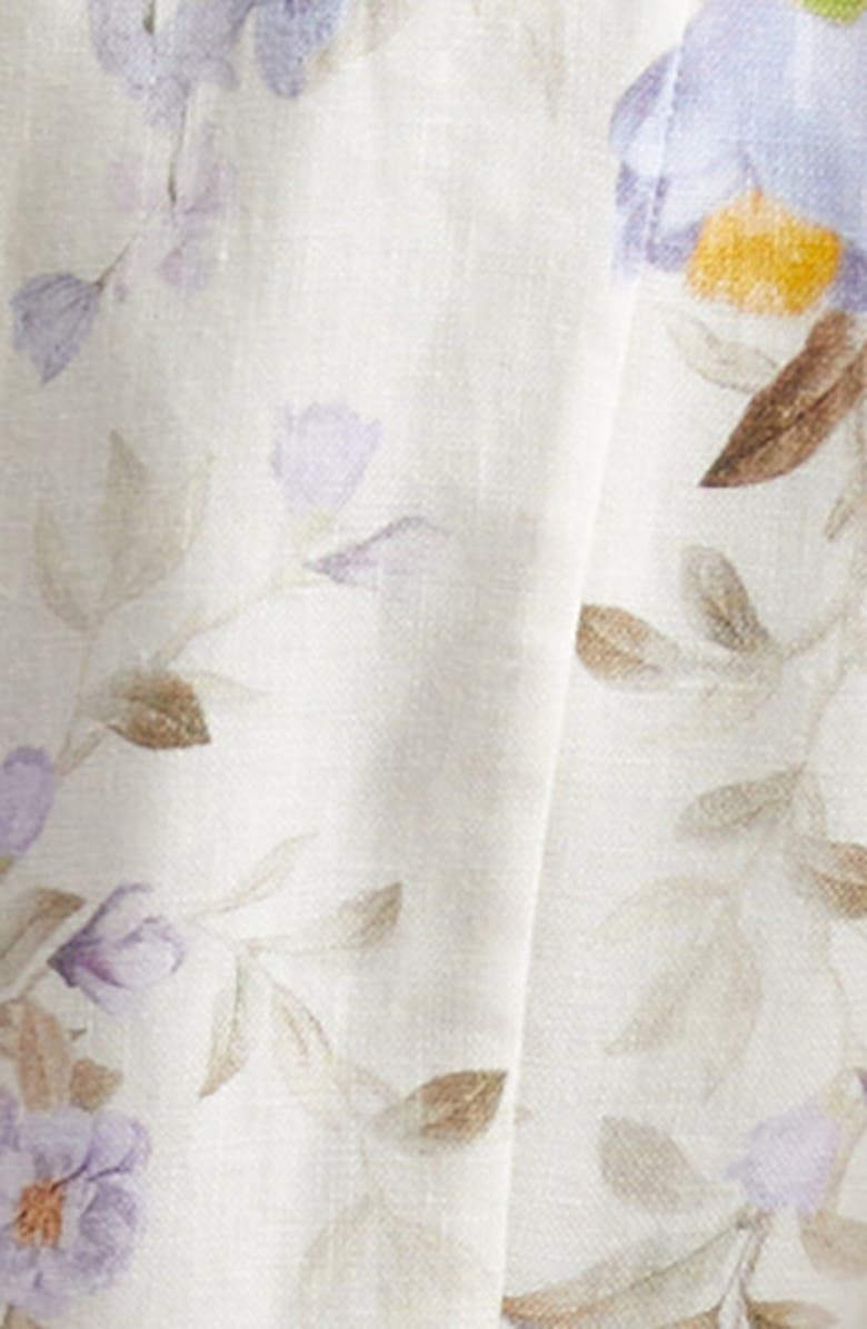 Zimmermann Kindred Spirit Luna Long Sleeve Linen Minidress, Alternate, color, Blue Songbird