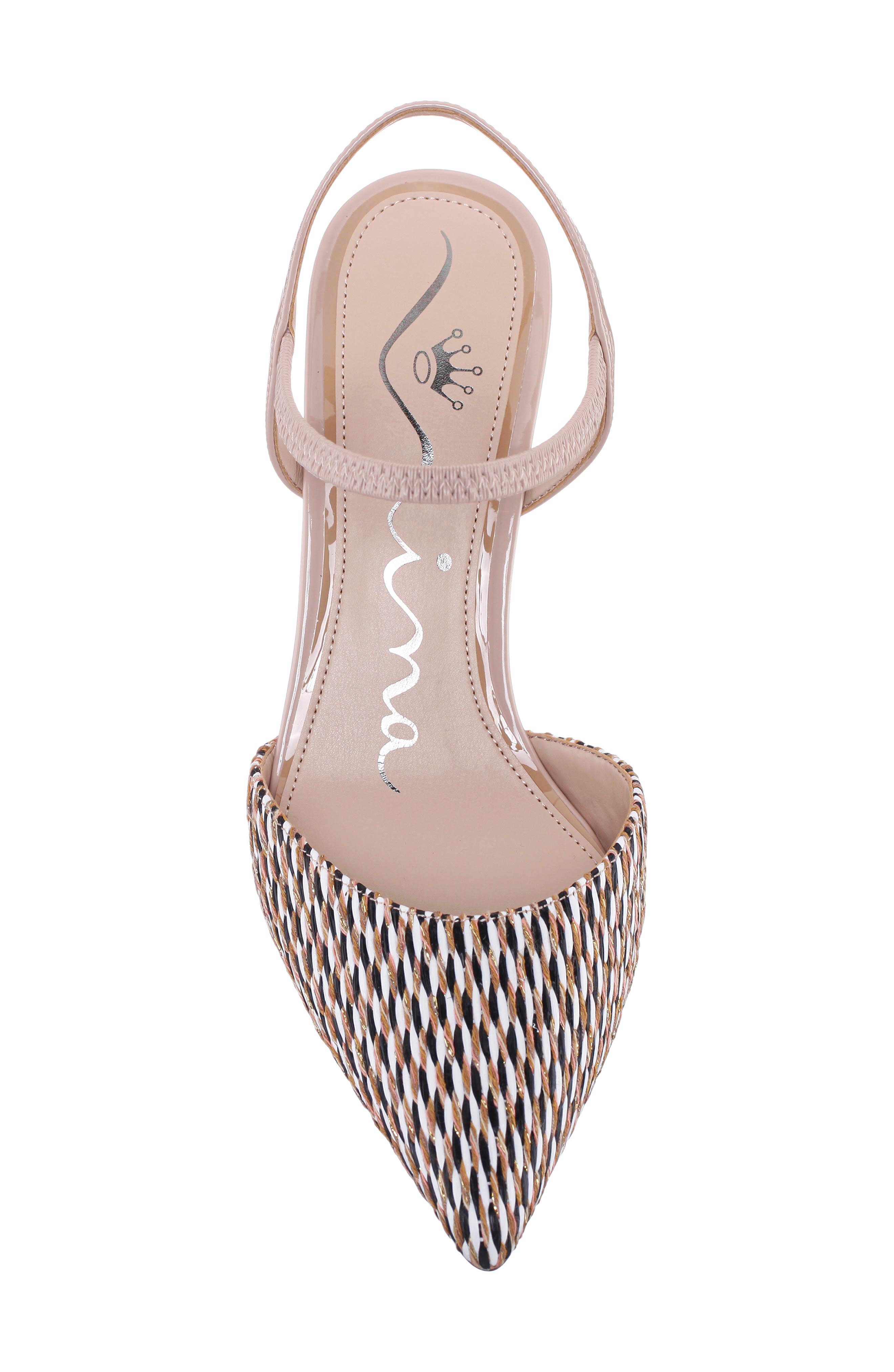 Nina Teena Pointed Toe Ankle Strap Pump, Alternate, color, Beige