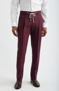 Zanella Nova Pinstripe Pleated Wool Blend Trousers