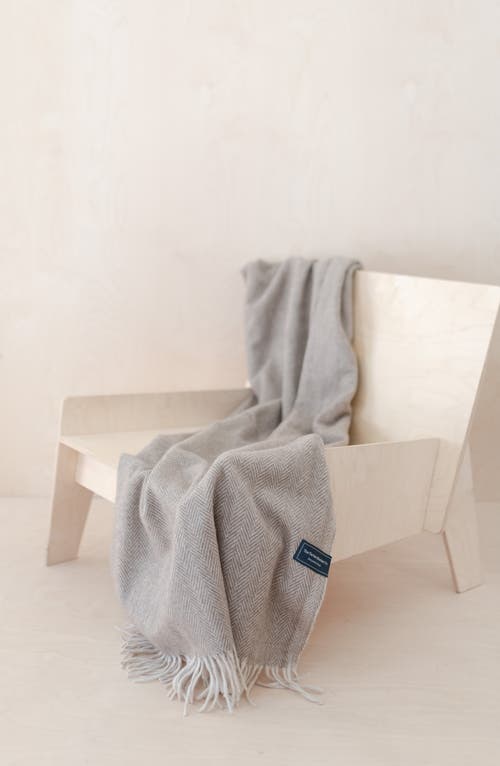 Tbco Recycled Wool Blend Throw Blanket In Neutral