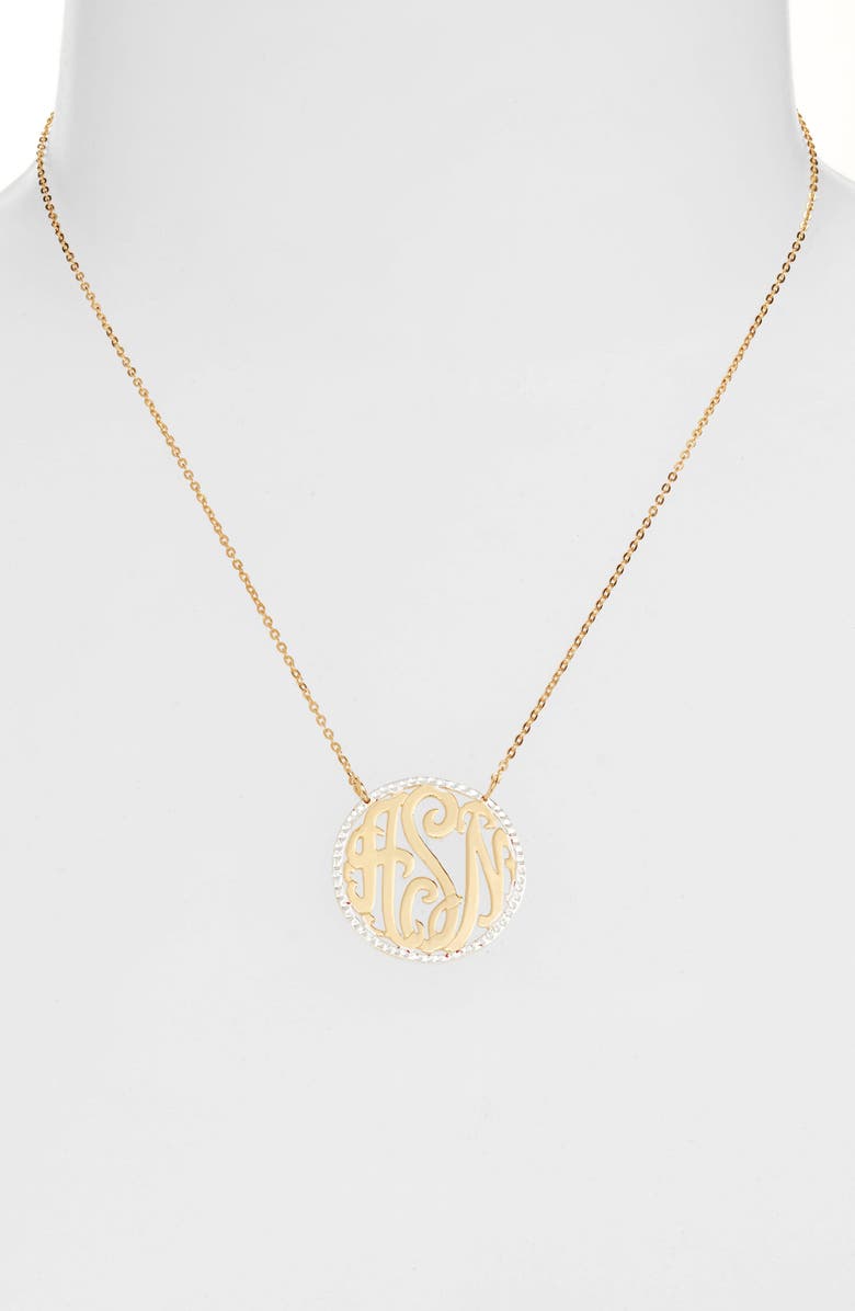 Argento Vivo Sterling Silver Argento Vivo Personalized Three Initial Pendant Necklace, Alternate, color,