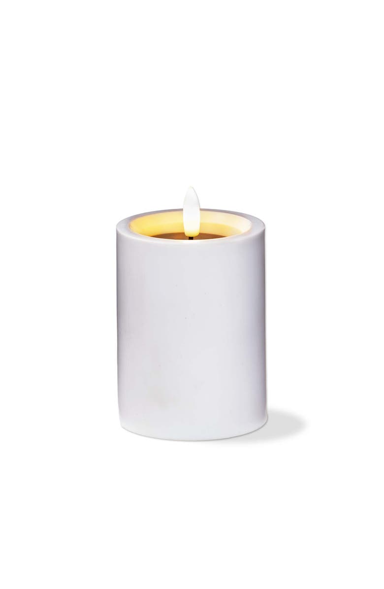 tag Outdoor Solar Flameless White Pillar Candle - Everyday Use, Main, color, White
