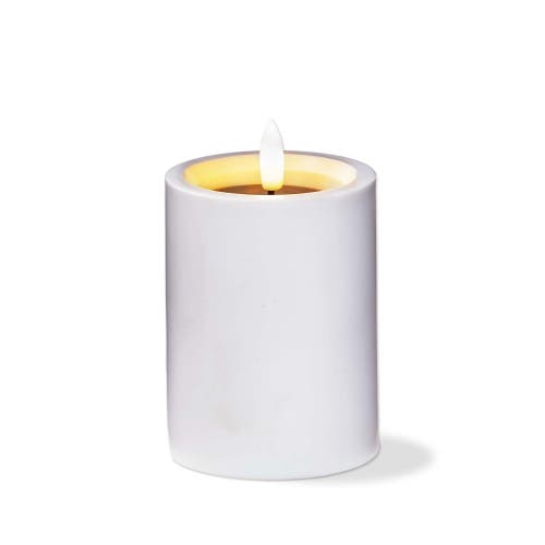 Tag Outdoor Solar Flameless White Pillar Candle In White