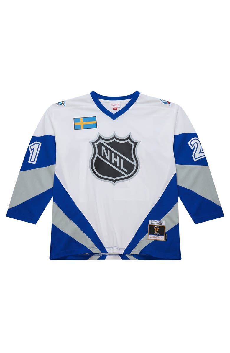 Mitchell & Ness Men's Mitchell & Ness Peter Forsberg White 1999 NHL All-Star Game Blue Line Player Jersey, Alternate, color,