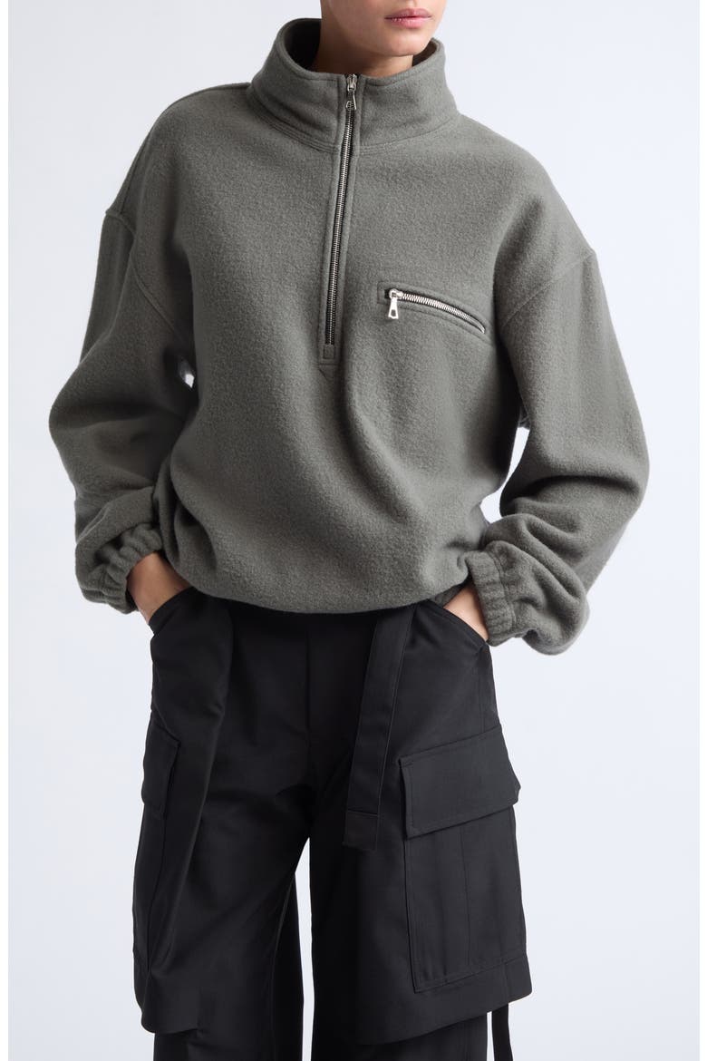 Wool Fleece Half Zip Sweatshirt, Main, color, ZINC FLEECE