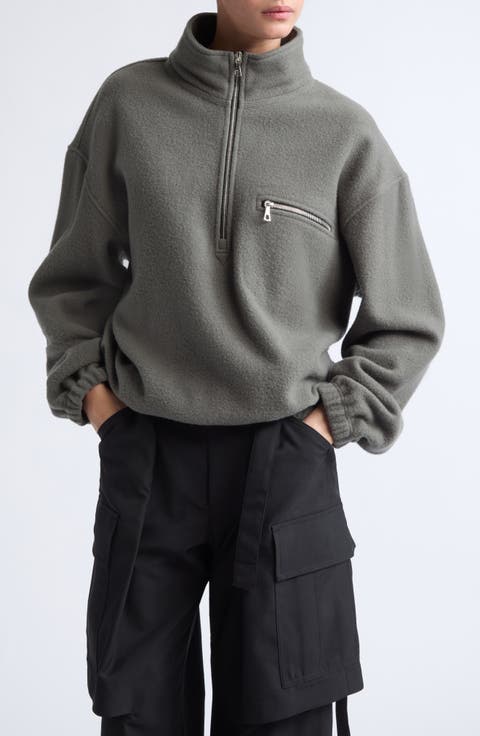 Wool Fleece Half Zip Sweatshirt