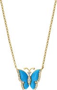 EFFY 14K Yellow Gold Diamond,Turquoise Necklace