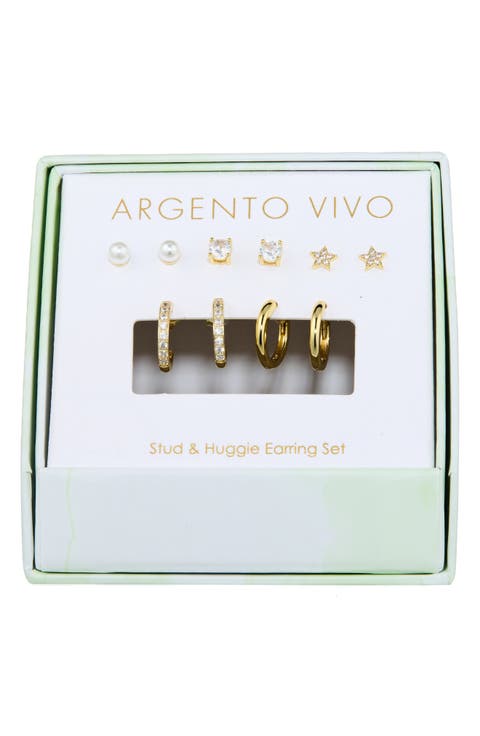 Star Set of 5 Assorted Stud & Hoop Earrings