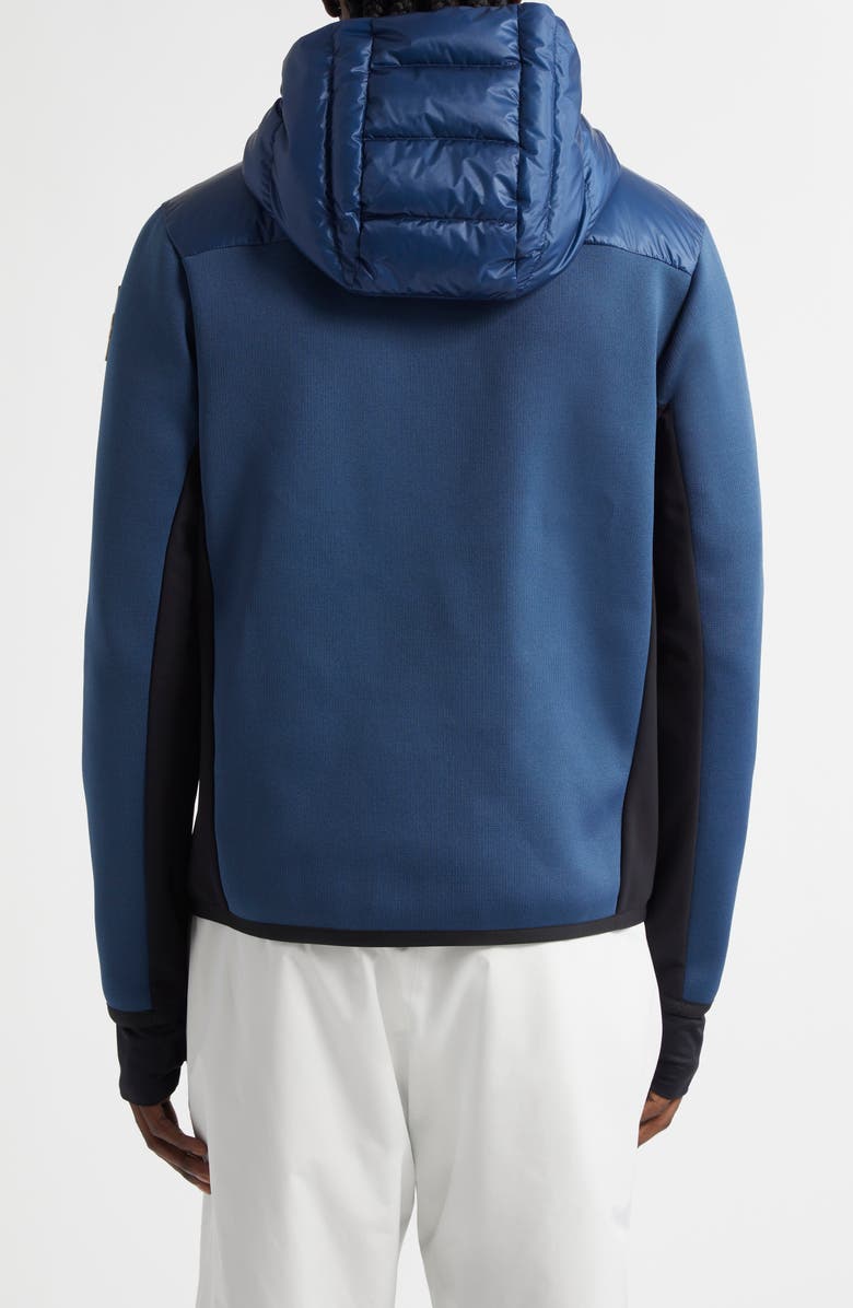 Moncler Grenoble Quilted Down & Knit Hooded Zip Cardigan, Alternate, color,