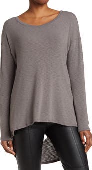 GO COUTURE Boatneck Hi-Low Tunic Sweater