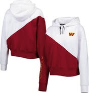 DKNY SPORT Women's DKNY Sport White/Burgundy Washington Commanders Bobbi Color Blocked Pullover Hoodie