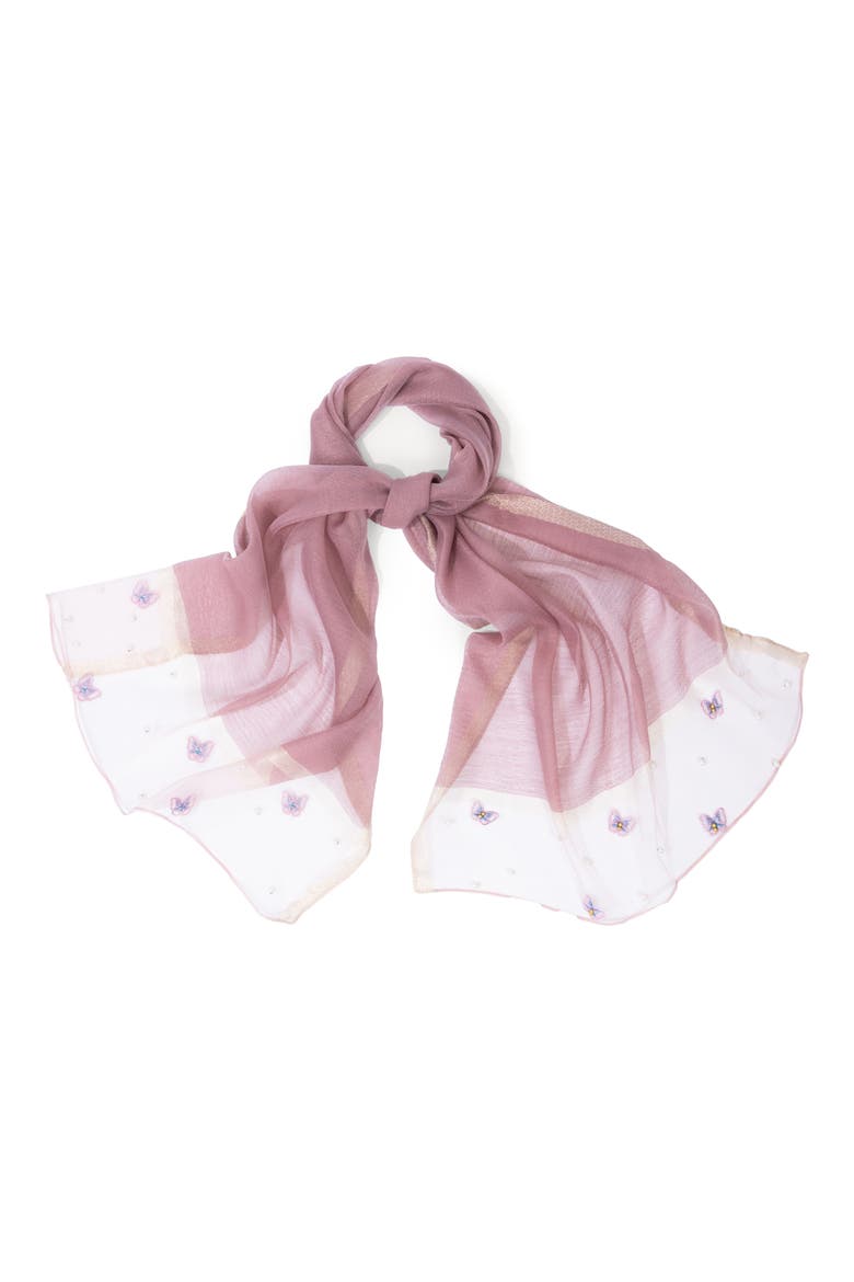 Embroidered Scarf, Alternate, color, PINK