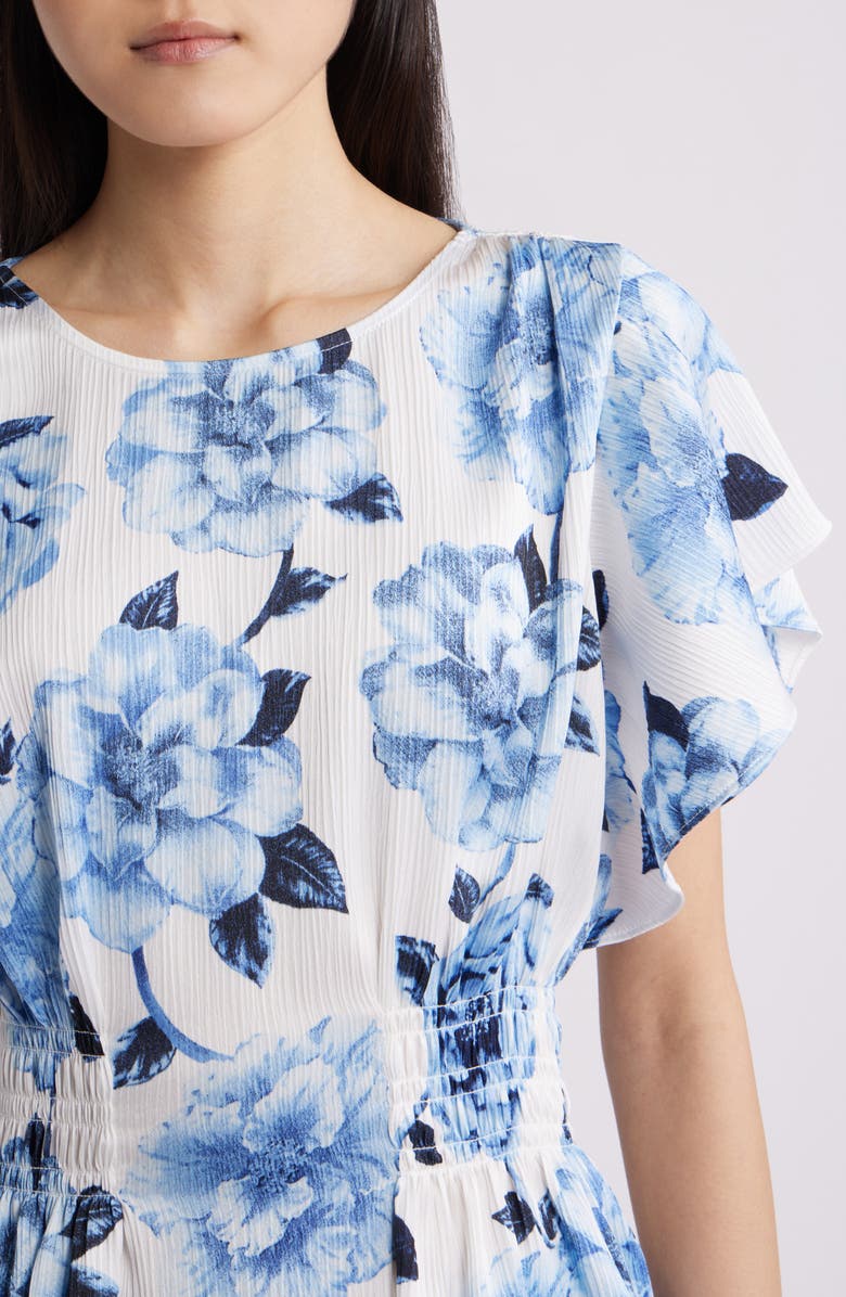 Anne Klein Flutter Sleeve Smock Waist Top, Alternate, color, 