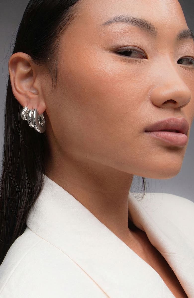 YOJ Sirso Maxi Chubby Hoop Earrings, Alternate, color, Silver