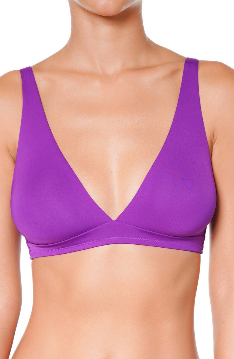 Huit So Chic Triangle Bikini Top, Alternate, color, Purple