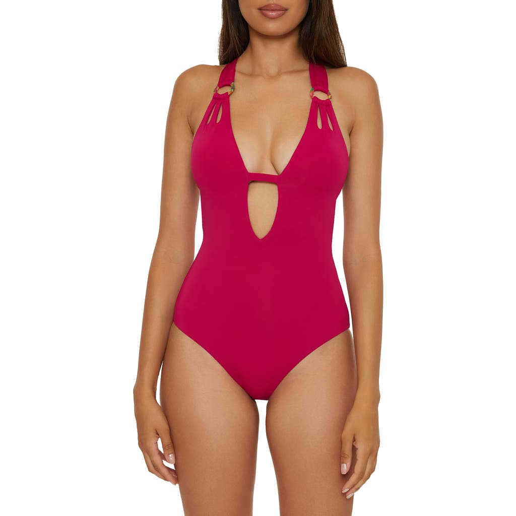Becca O-ring One-piece Swimsuit In Raspberry