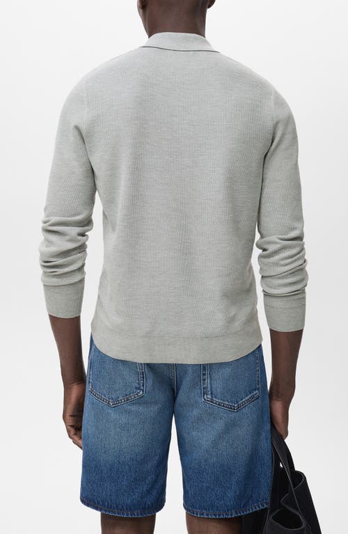 Mango Men's Micro-structured Cotton Polo Shirt In Gray
