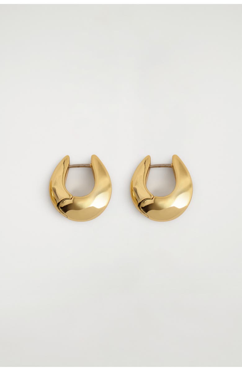 COS Domed Mini Hoop Earrings, Main, color, Gold