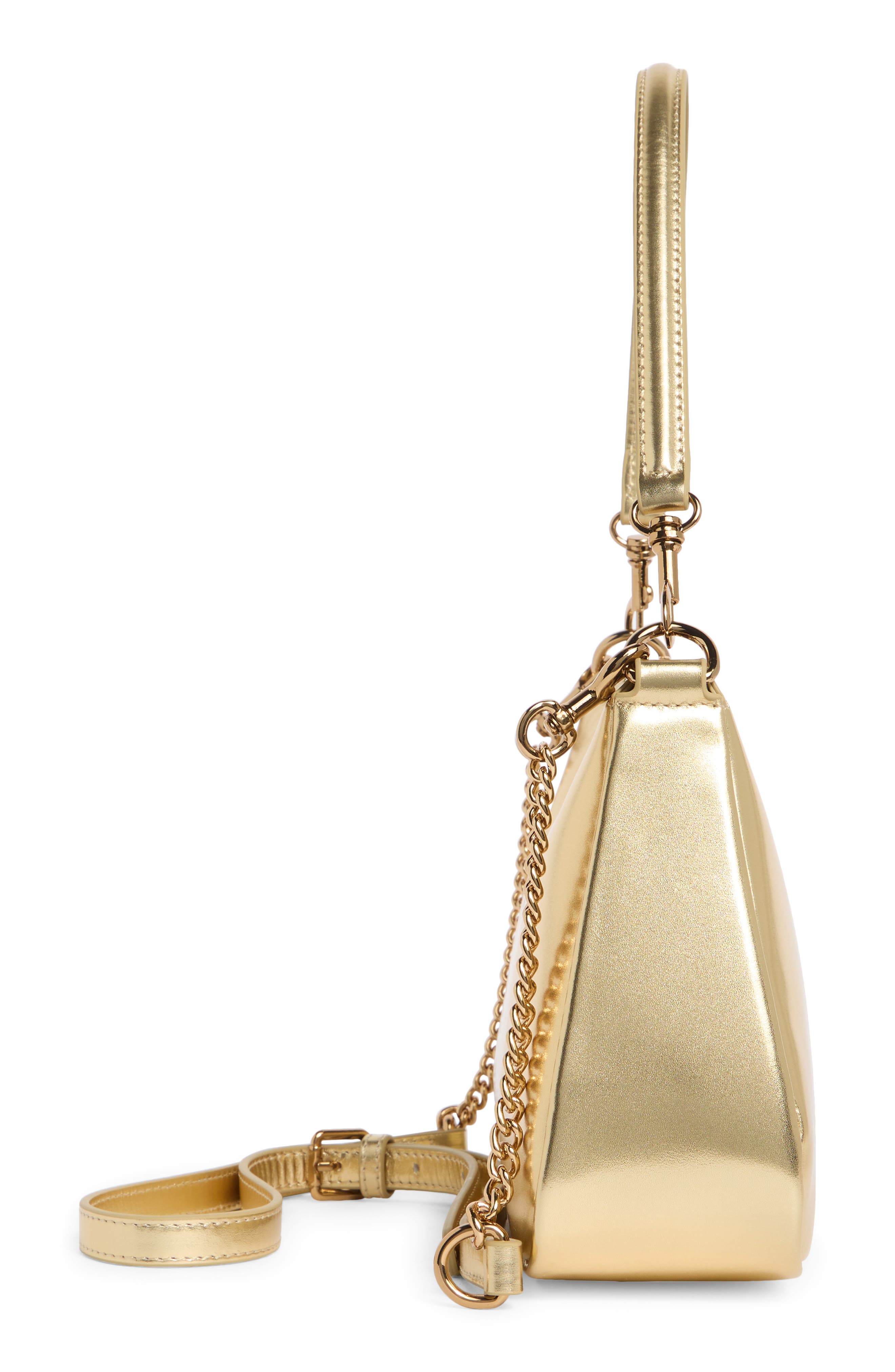 Kurt Geiger London Highgate Leather Shoulder Bag, Alternate, color, Gold