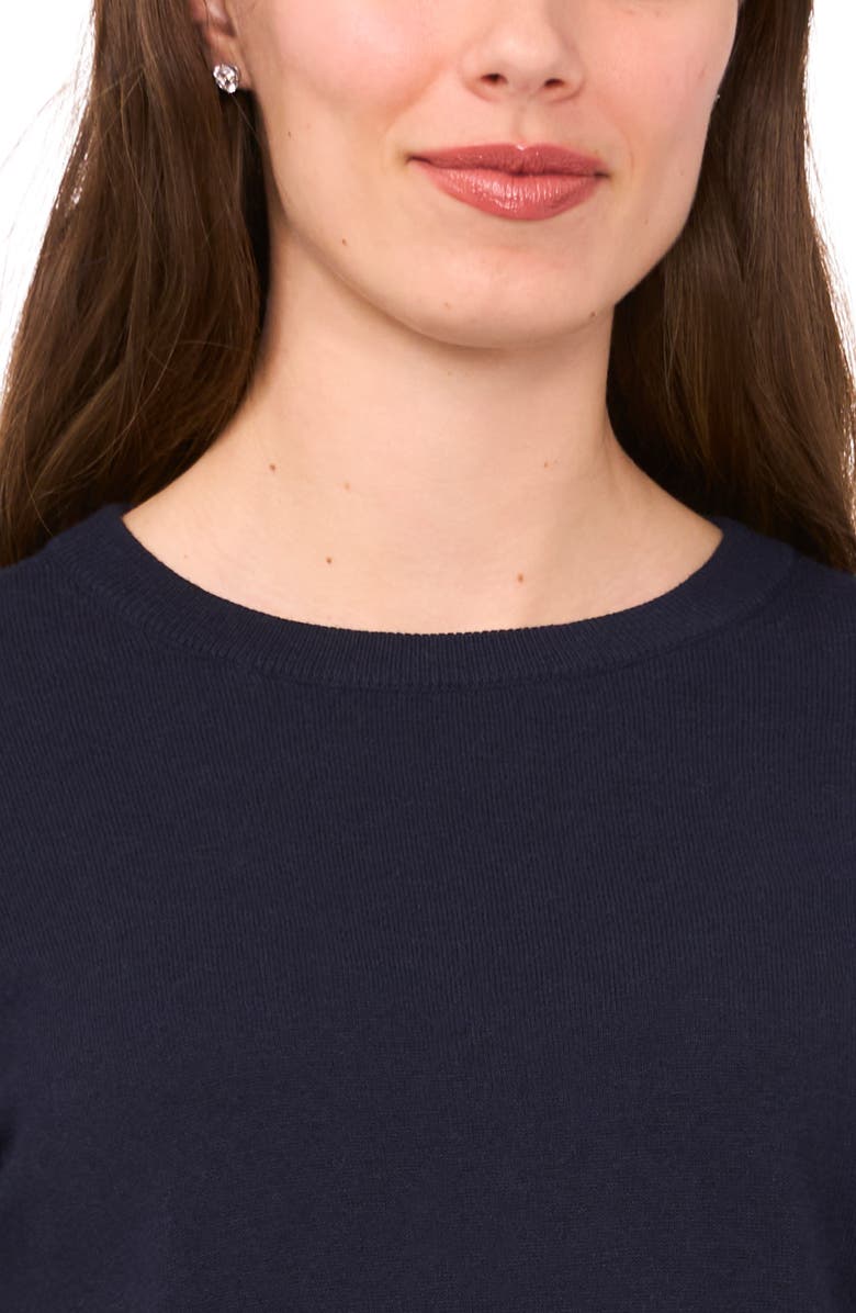 Halogen<sup>®</sup> Button Cuff Crewneck Sweater, Alternate, color, Navy Depths